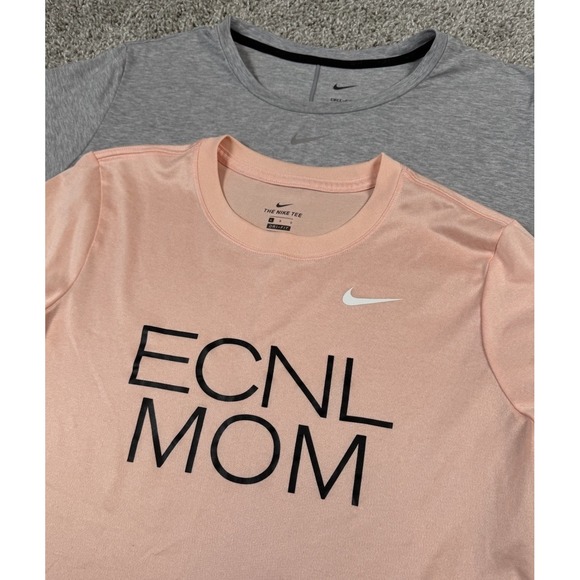 Nike Tops - Nike Dri‎ Fit Womens T-Shirts - Lot Of 2 - ECNL Mom And Solid Gray Swoosh L / XL